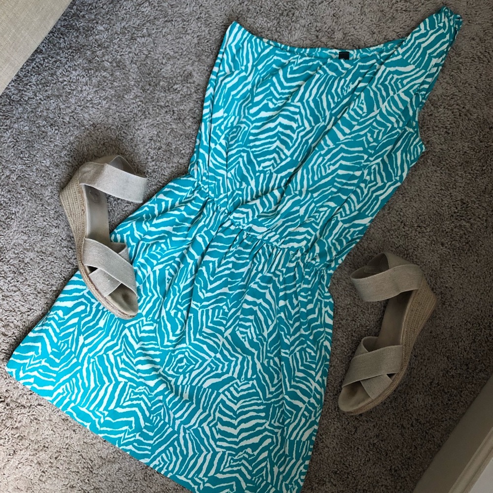 fab’rik Green Teal One Shoulder Dress